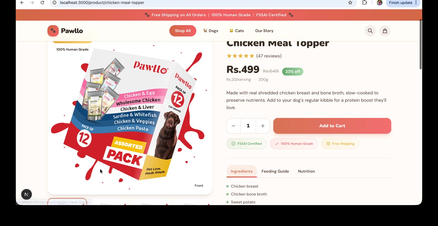 Redesigned Product Detail Page